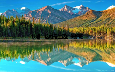 我想, 这就是生活的美好吧