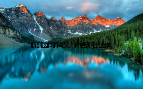 听到这样的夸奖, 我感到无比自豪