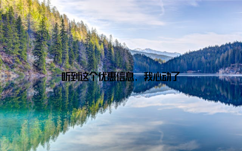 听到这个优惠信息, 我心动了