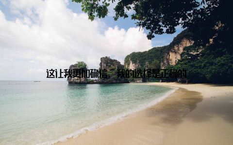 这让我更加确信, 我的选择是正确的