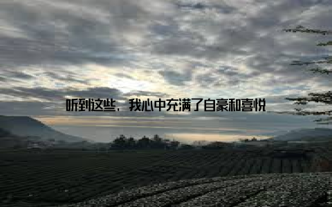 听到这些, 我心中充满了自豪和喜悦