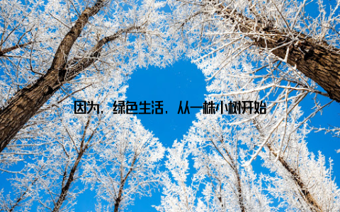 因为, 绿色生活, 从一株小树开始