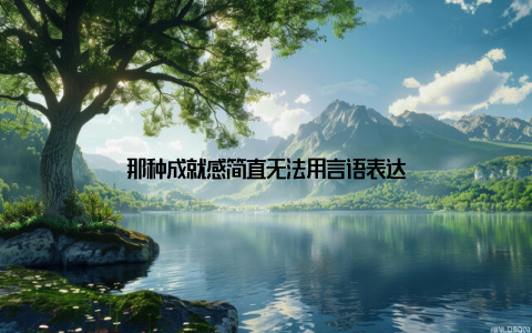 那种成就感简直无法用言语表达