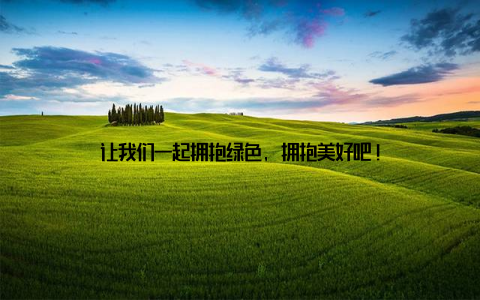 让我们一起拥抱绿色, 拥抱美好吧!