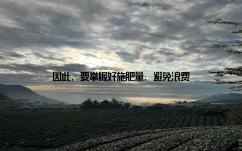 因此, 要掌握好施肥量, 避免浪费