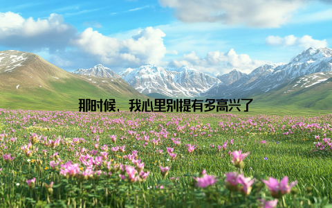 那时候, 我心里别提有多高兴了